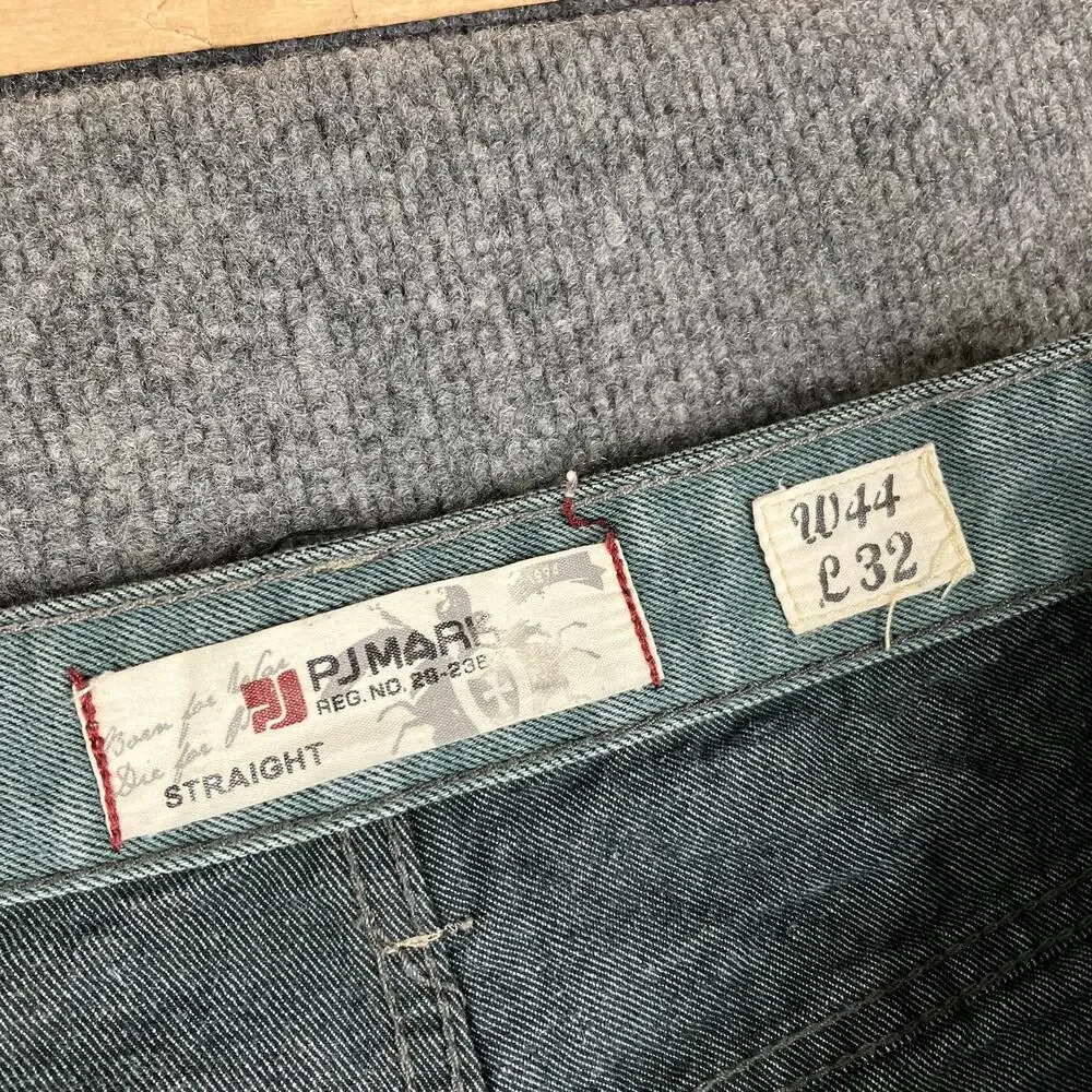 PJMark Straight Leg Jeans Mens Size 44x32 Green Relaxed Fit Denim Casual Vintage